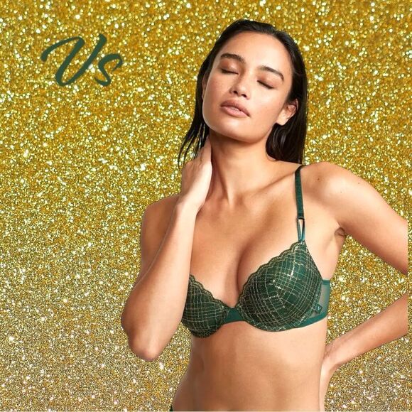 Victoria's Secret Other - Victoria’s Secret dark green adorable bra with gold treading design! New